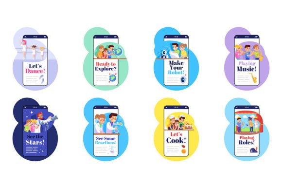 After School App Screens: Graphics for Ux And Ui Kits