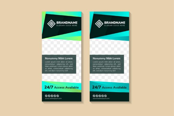 Bright Vertical Roll Up Banner: Graphics & Print Templates