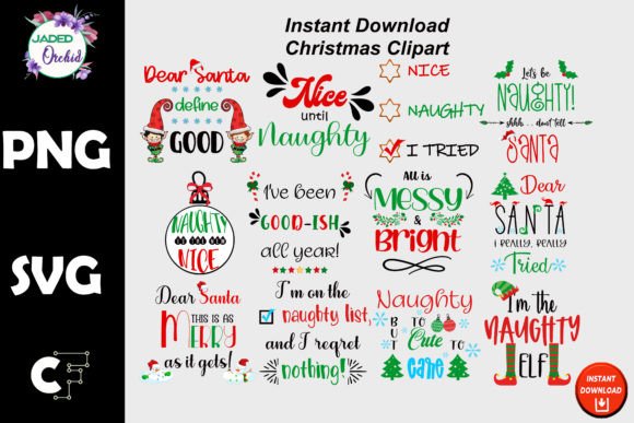 Christmas Clipart Funny Sayings: Graphics for Crafts