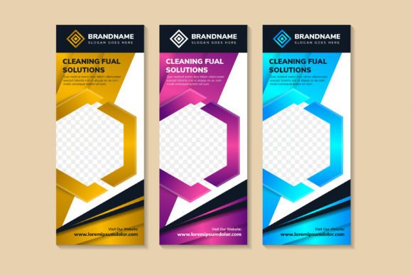 Cleaning Fuel Vertical Banner: Graphics & Print Templates