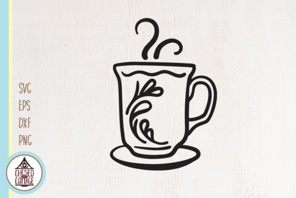 Coffee or Tea Cup: Graphics for Crafts & Sales