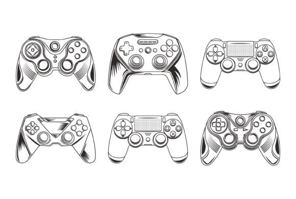 Game Console White Color SVG Set: Graphics for Crafts