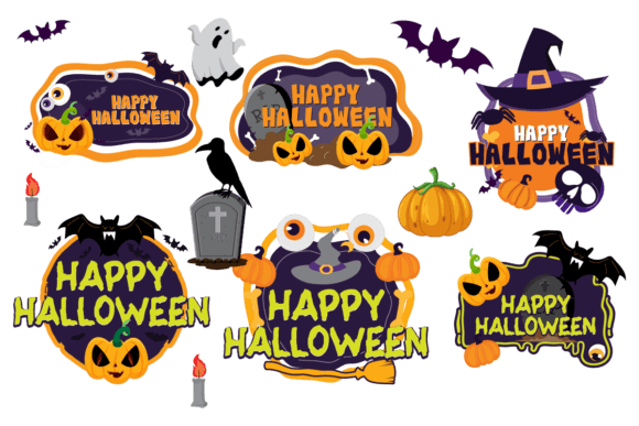 Halloween Illustrations for Graphics and Crafts