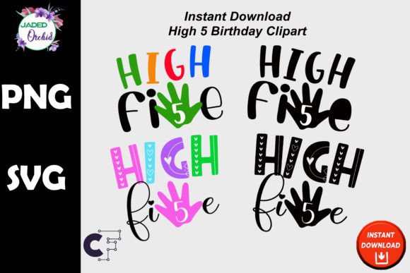 High 5 Birthday Clipart: Graphics for Crafts