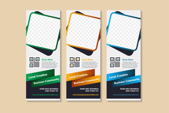 Local Creative Vertical Banner: Graphics for Print Templates