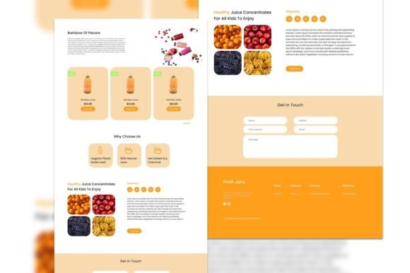 Orange Drink Graphics for Modern Landing Page Templates