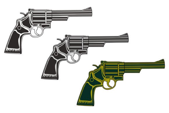Pistol Illustration SVG: Bold Graphics for Crafts
