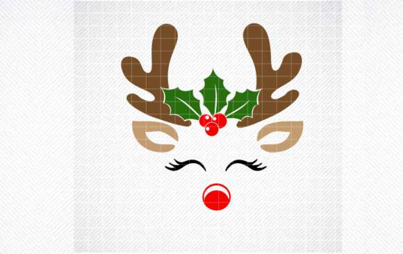 Reindeer with Holly SVG: Graphics for Crafts